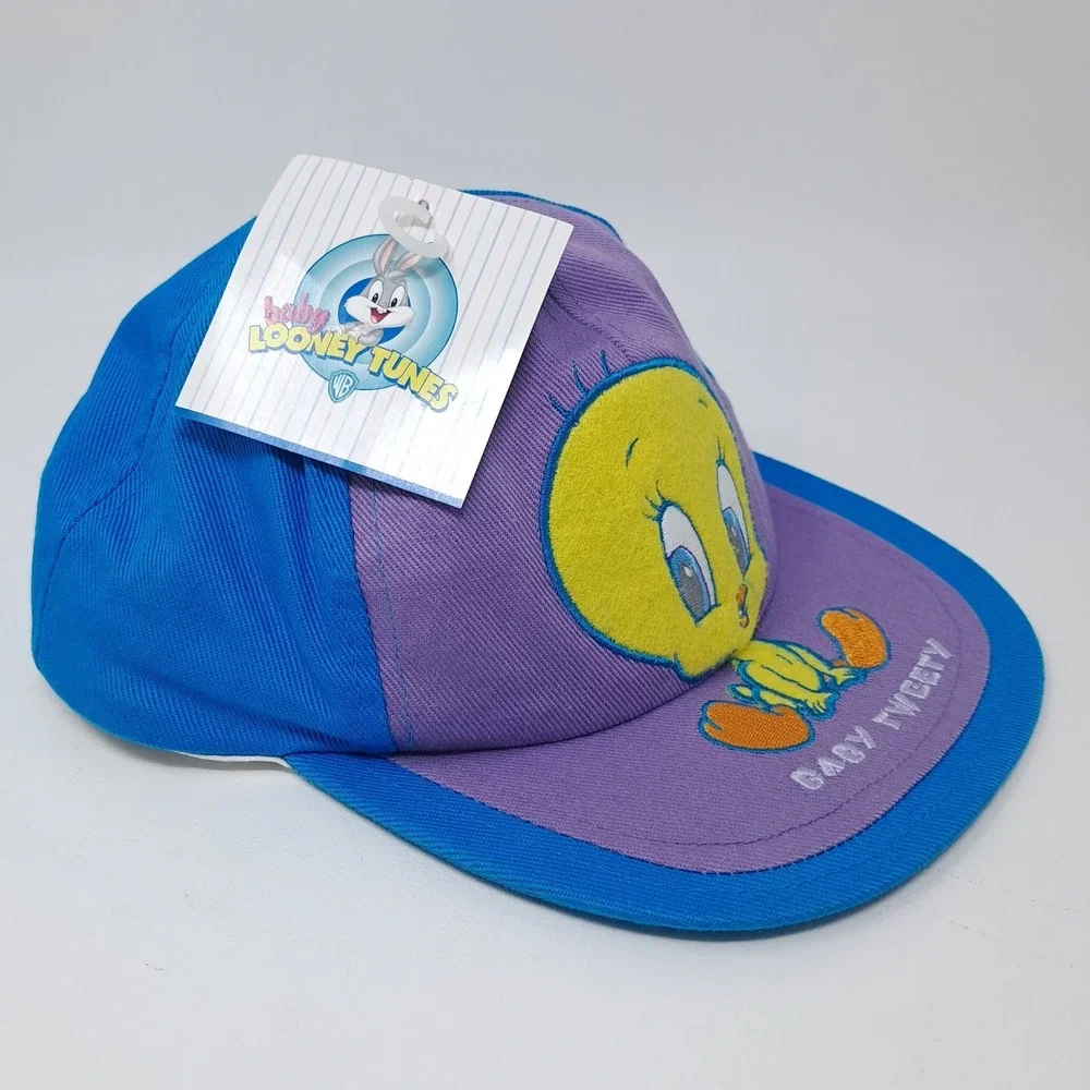 Vintage 1998 Baby Looney Tunes Tweety Bird Toddler Hat Cap Elastic Back NWT 90s